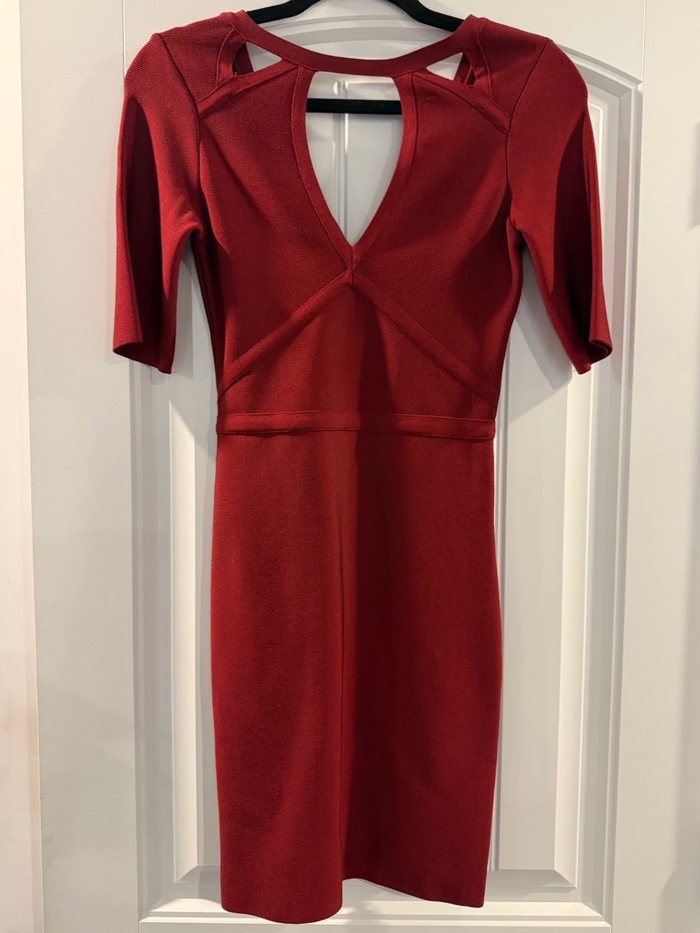 Bebe Wine Red Cutout Sheath Dress